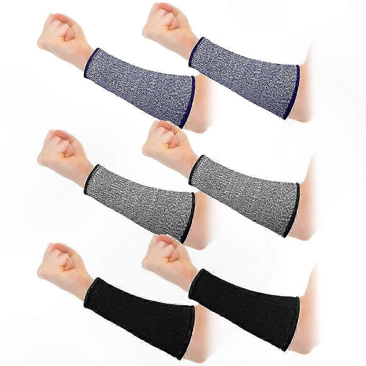 3 Pairs Forearm Sleeves for Sensitive Skin, Cut Resistant Level 5 Arm Protection Sleeves for Daily Use and Safety Support