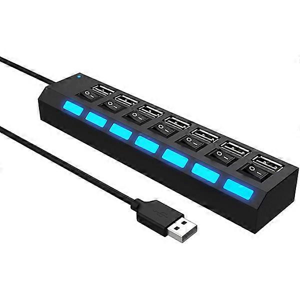 7-Port USB 2.0 Hub with Individual Power Switches and LEDs, USB Hub