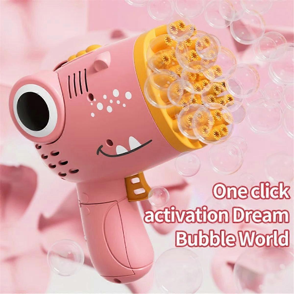 40 Holes Dinosaur Bubble Handheld Fully Automatic Bubble Machine Without Battery and Bubble Water f