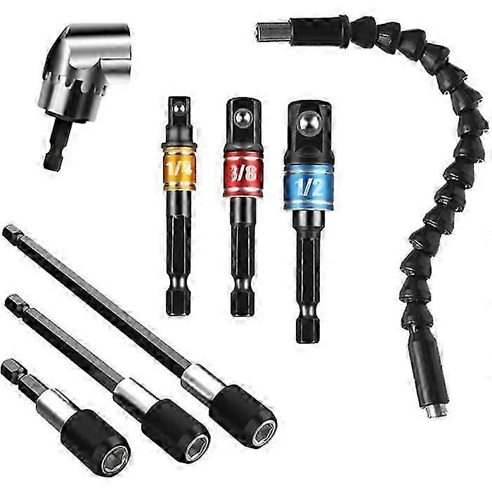 pcs Extension Drill Bits Kit 1pcs Flexible Extension Screwdriver and 105 Flexible Screwdriver 3 pcs Swivel Bit Holder 3 pcs Angle
