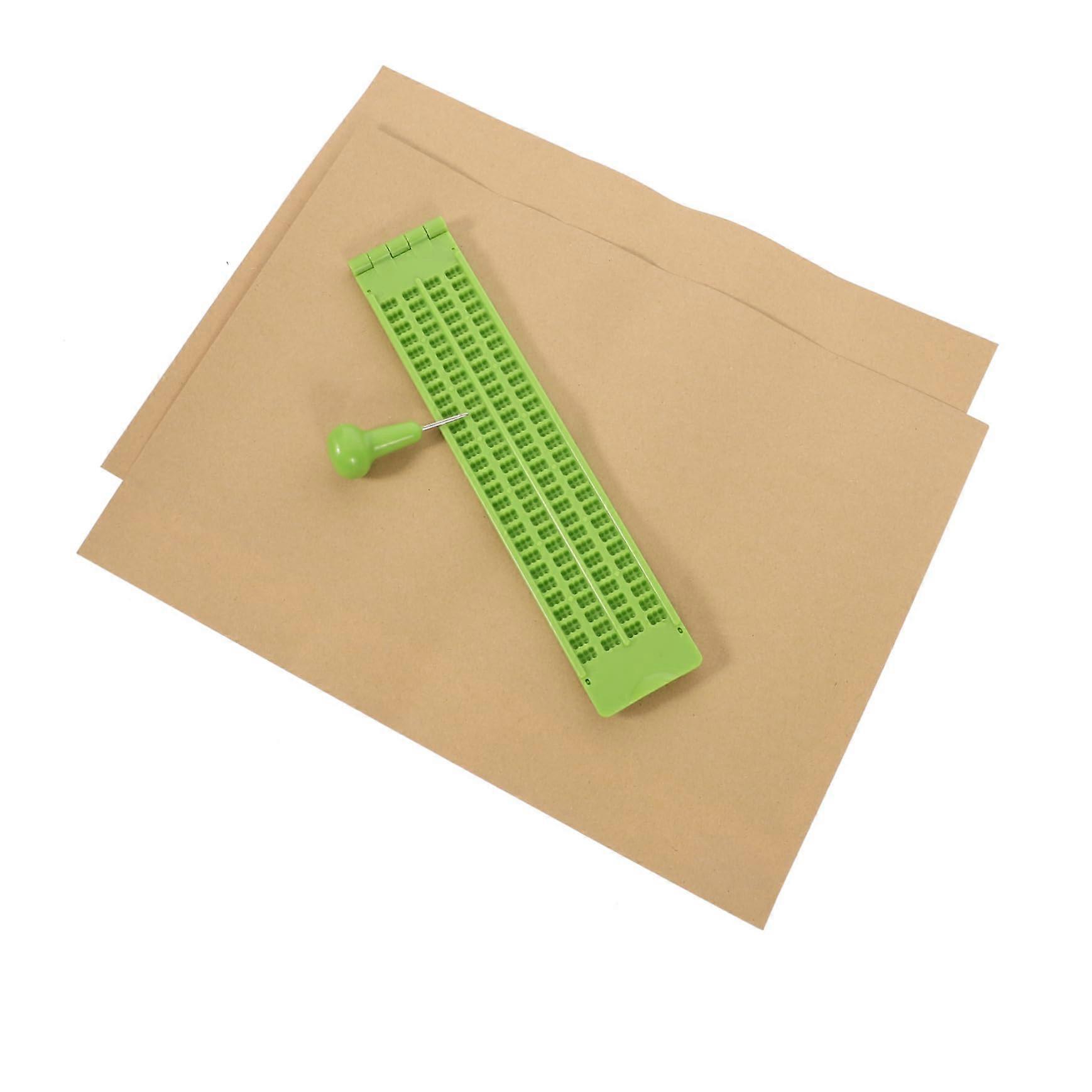 Braille Writing for Blind Stylus Included Reusable Fingerboard Kit Portable Durable Plastic For Learning and Writing