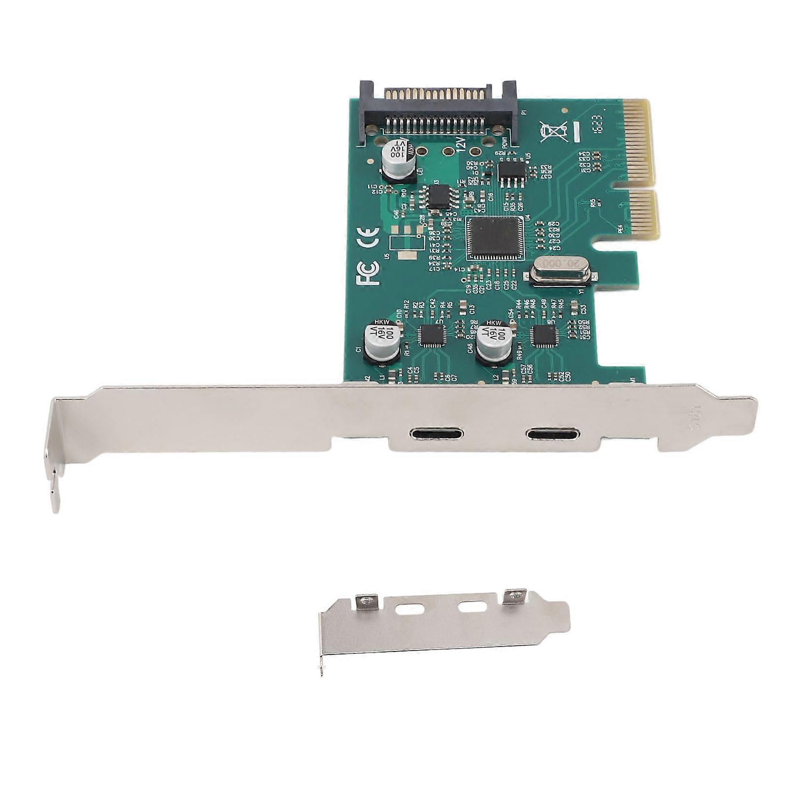 PCIe to Type C Adapter Card 10Gbps Dual Port Expansion Card for High-Speed USB Devices