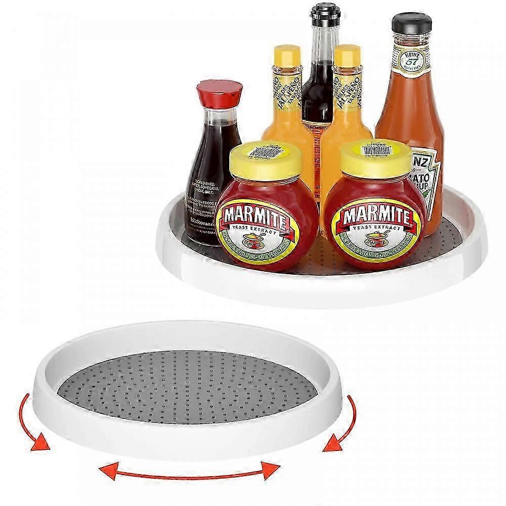 Piece of turntable refrigerator organizer, 25 and 30 cm rotating plate, 360 rotating spice holder, rotating spice rack for storage kitchen spices and