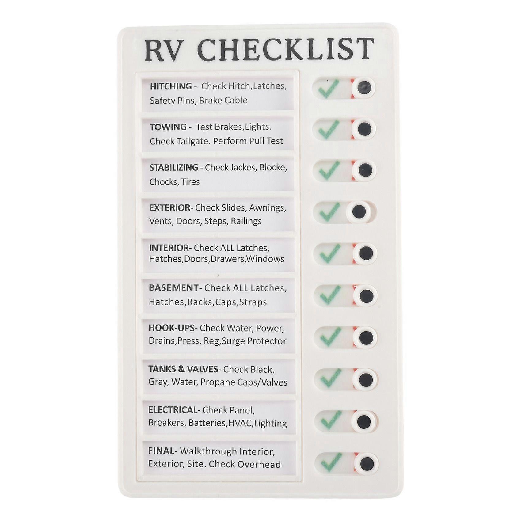 RV Memo plast bord, avtakbare og gjenbrukbare memo for sjekk elementer og skjema