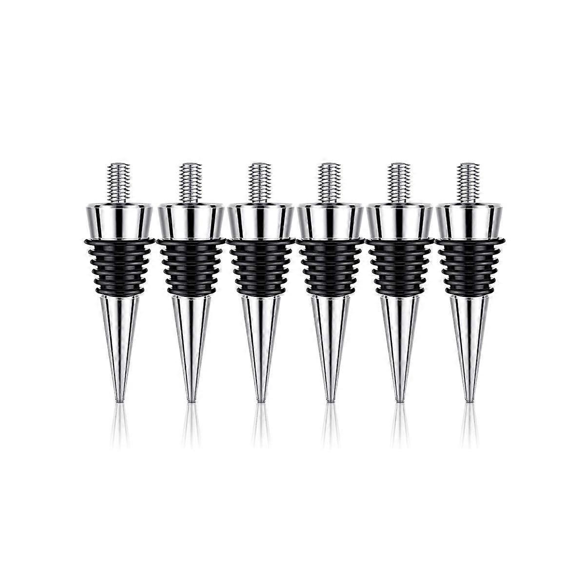 6 Pieces Metal Bottle Stopper Blank Zinc Alloy Wine Bottle Stopper Kit Reusable Wine Saver Corks Bo