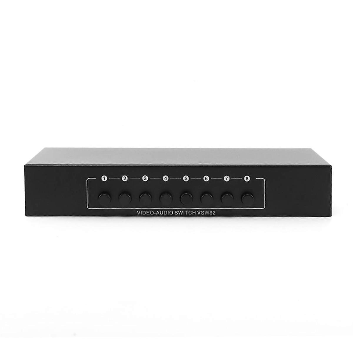 8 in 2 ut 8-vägs AV-omkopplare 3 Video L/R Audio Switch Box Selector 8 In 2 Out Audio Video Switch Switcher
