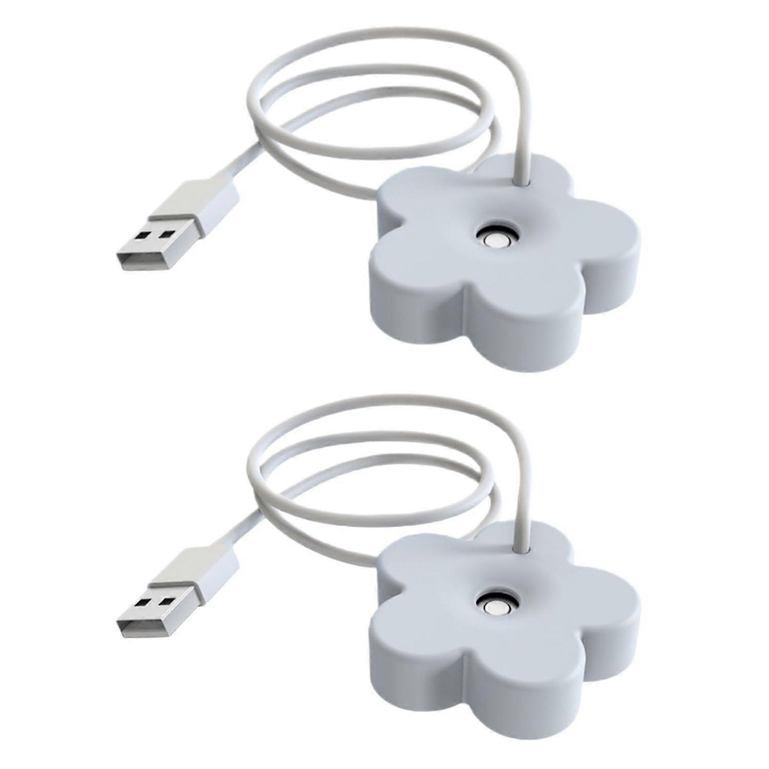 Mini Humidifier for Plants, Cute Creative Small Flower Portable Travel Air Humidifier USB Powered Ultrasonic Mist Maker Tiny Fog Machine(White 2 Pack)
