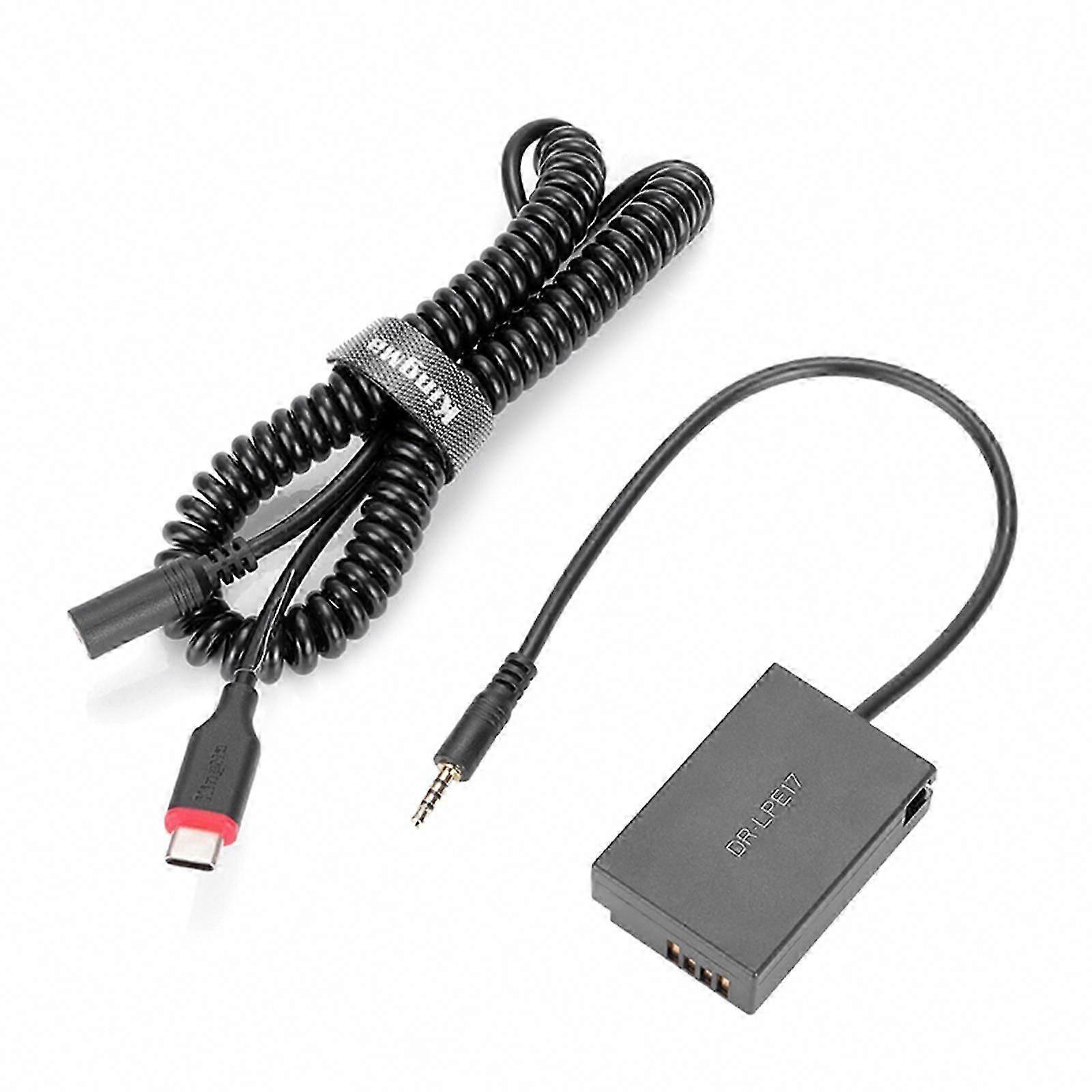 LP-E17 Dummy Battery with Type-C Power Adapter Cable for Camera
