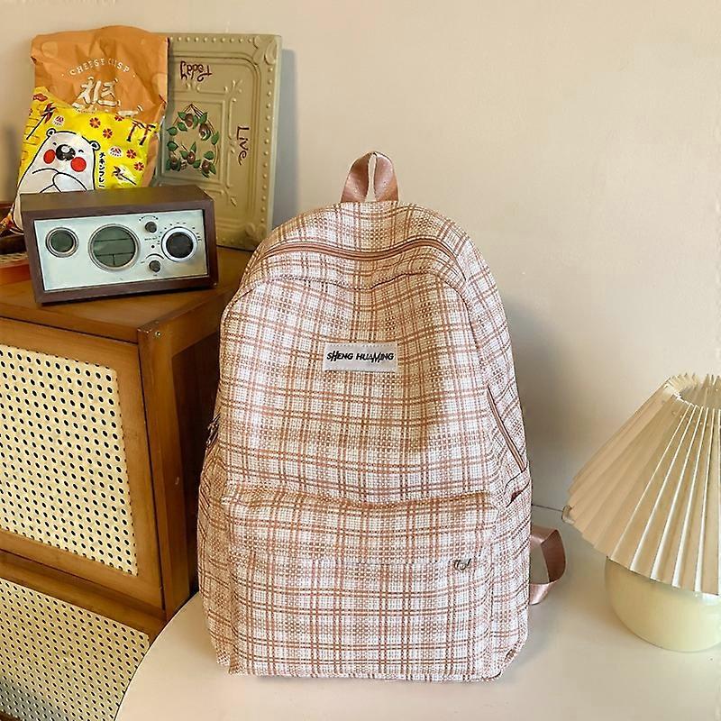 Schoolbag Women's Japanese Academy Checkered stripe School Students Capacity Backpack for kawaii itabag notebook