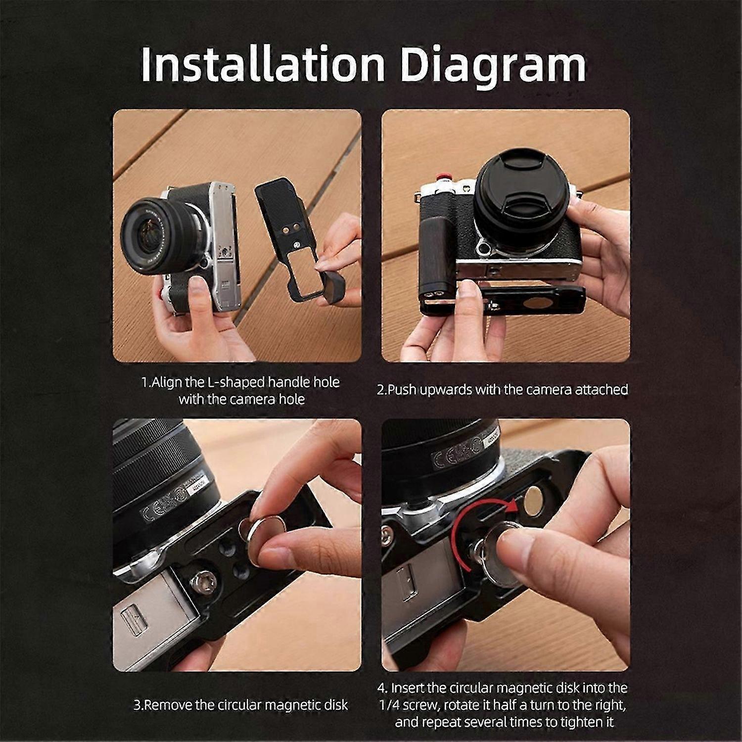 For Fuji XM5 L Plate Camera Handle Accessories Silver