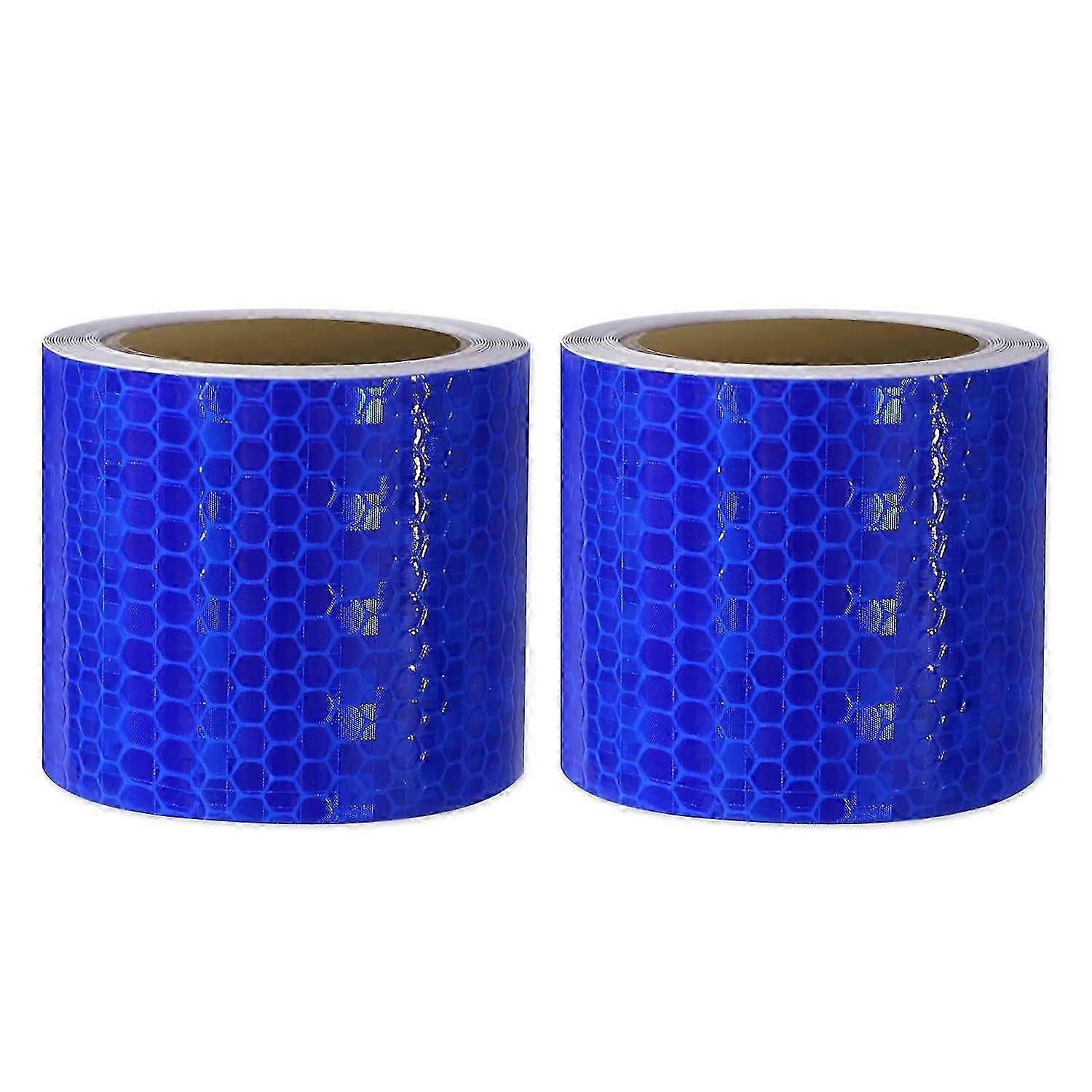 Blue Reflective Safety Tape, 2 Rolls 3M x 5CM No Residue Reflector Tape Self-Adhesive Security Marking Tape