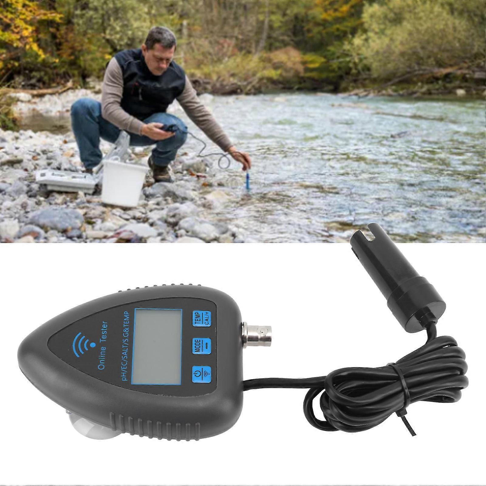 PH Temp Water Quality Meter 5-in-1 Wireless WiFi Monitor 230V UK Plug
