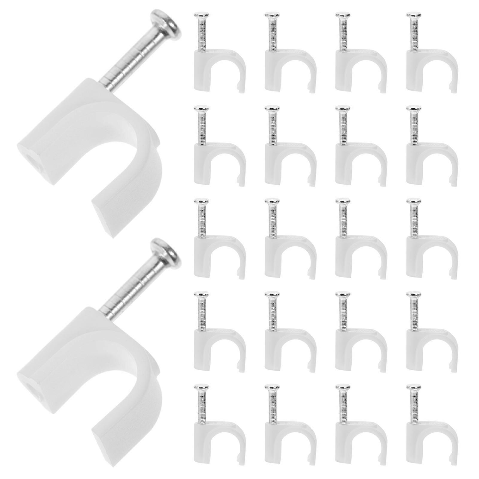 Electric Cable Clips White Steel Pe Material for Fixing 300Pcs Pack
