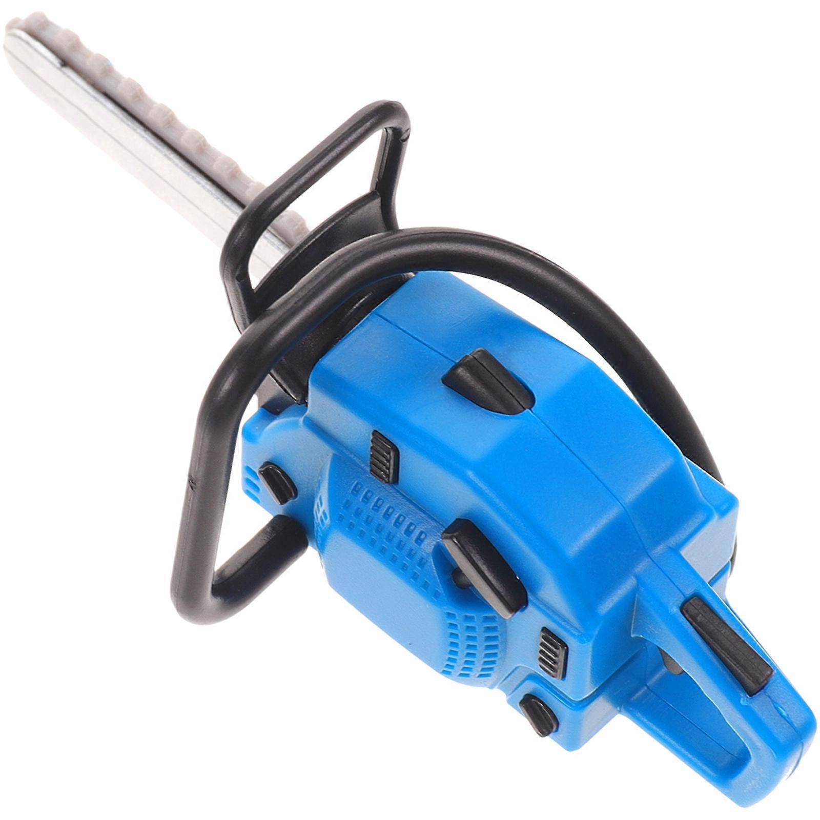 Fake Chainsaw Miniature Chainsaw Prop Photography Prop Blue Pvc for Decorative Accessory 1Set
