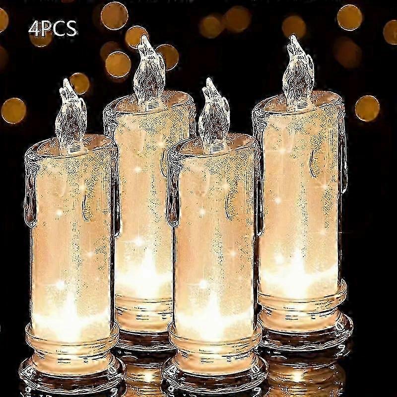 Flameless flickering LED candles - 2/4pcs set for Valentine's Day decor