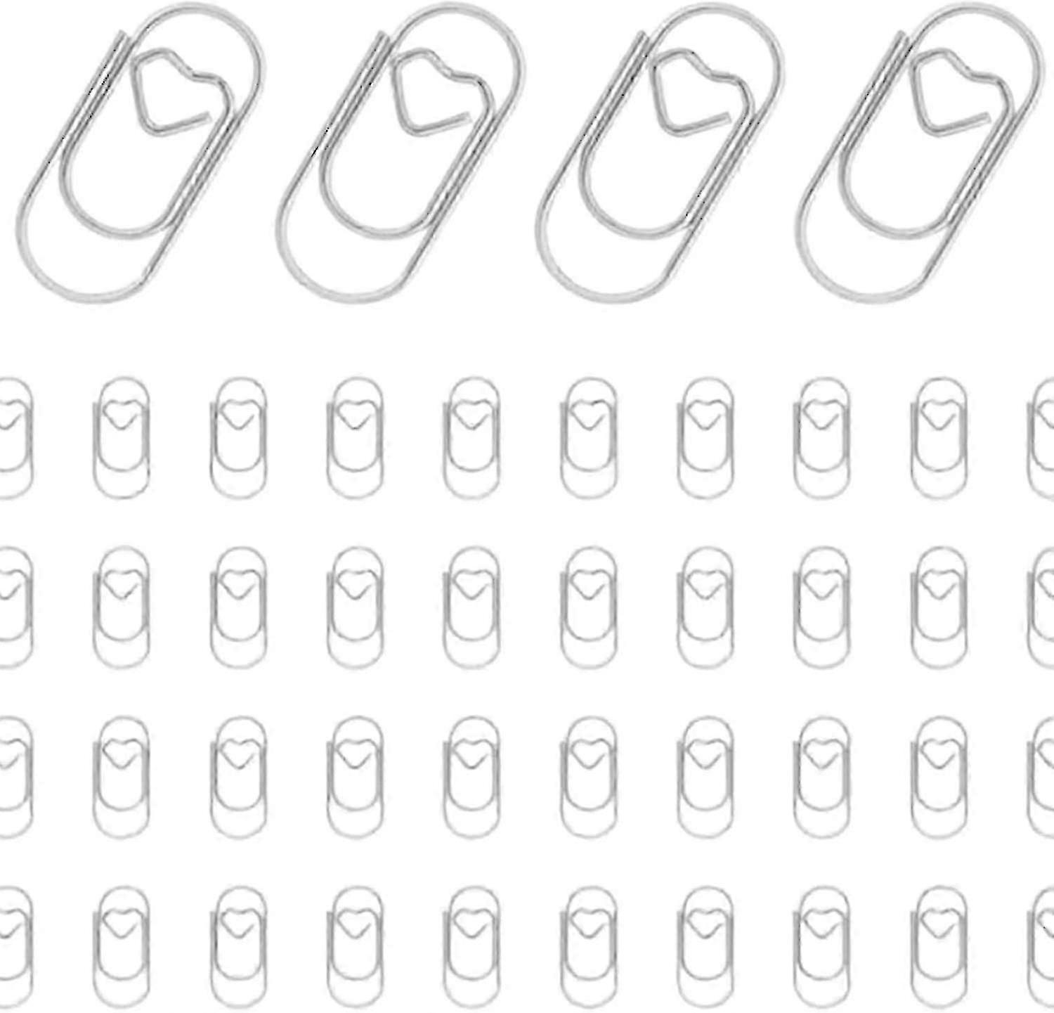 150pcs Small Creative Heart Shaped Paper Clips-rust Resistant(silver)