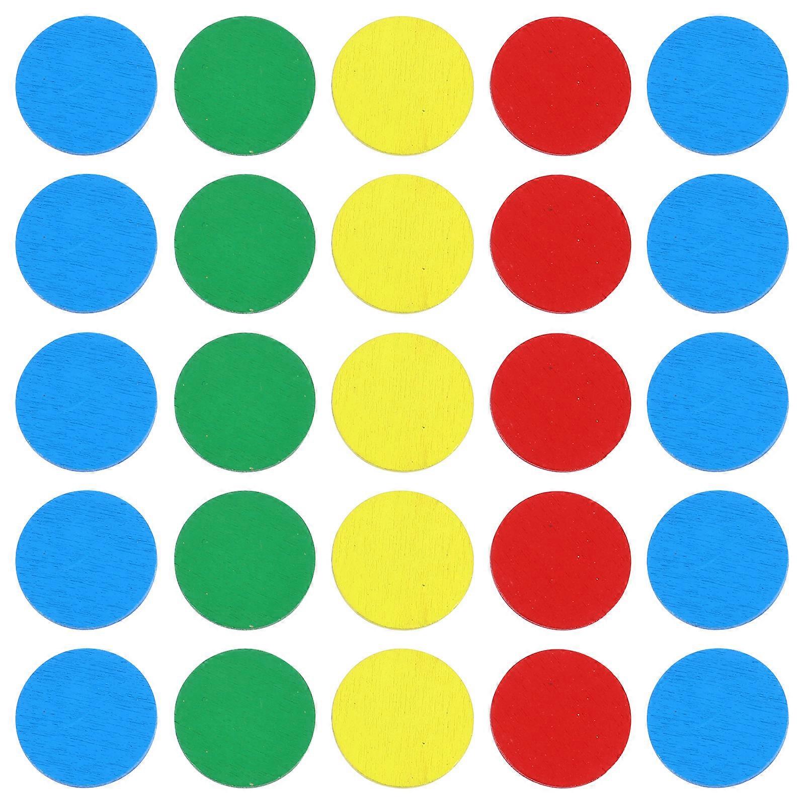 Colorful Round Wooden Game Chips for Children Use 1Set Board Game Coins