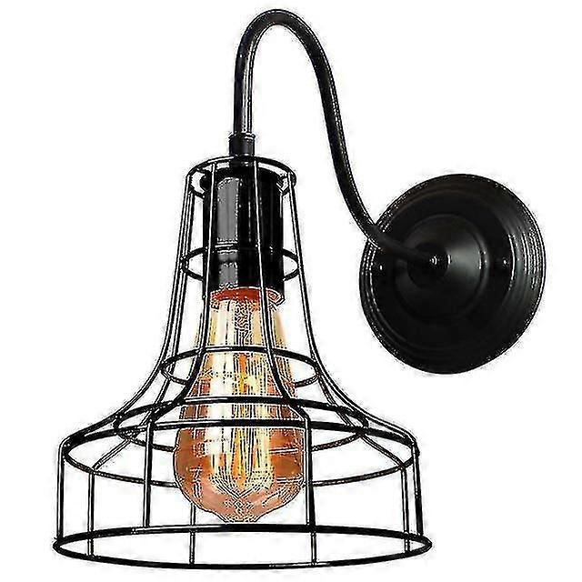 led industrial wall light black iron lampshade#4
