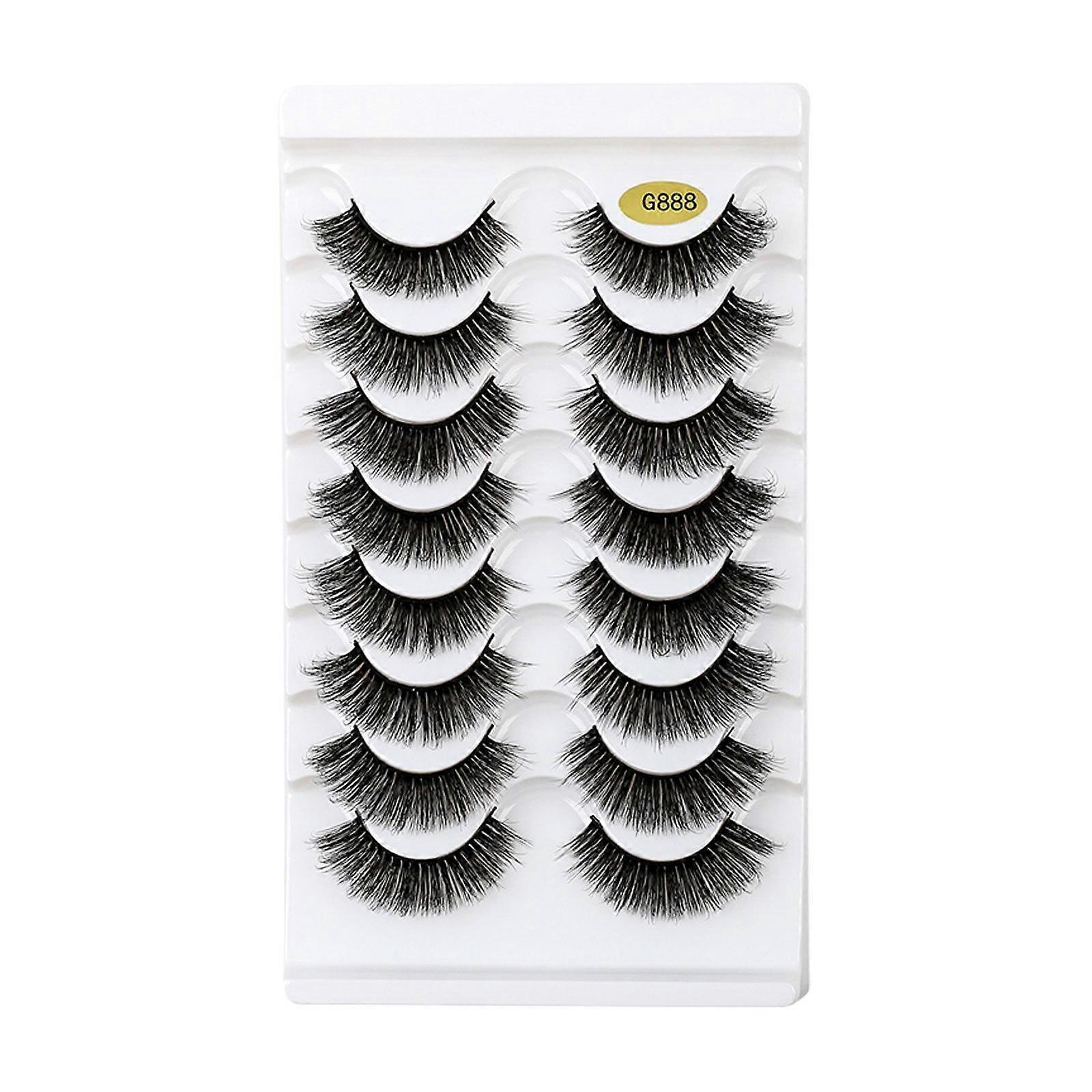 Zlezpi Eyelashes False Eyelashes Fluffys 8D Faux Minks Lashes Cat-Eye Wispy Lashes 8 Pairs Pack Dramatic Long Thick Volume Fake Eye Lashs Multipacks