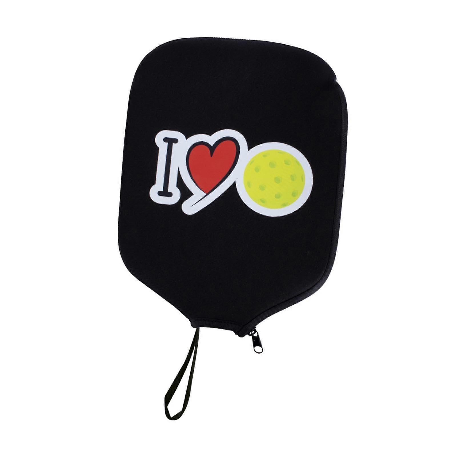 Pickleball Paddle Cover Neoprene Sleeve With Strap Racket Protector Storage Pouch Case Red And Yellow For Most Paddles