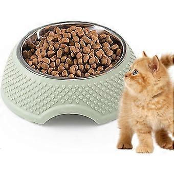 Hundeskål - Rustfrit stål - Skridsikker - Til små og mellemstore hunde, grøn