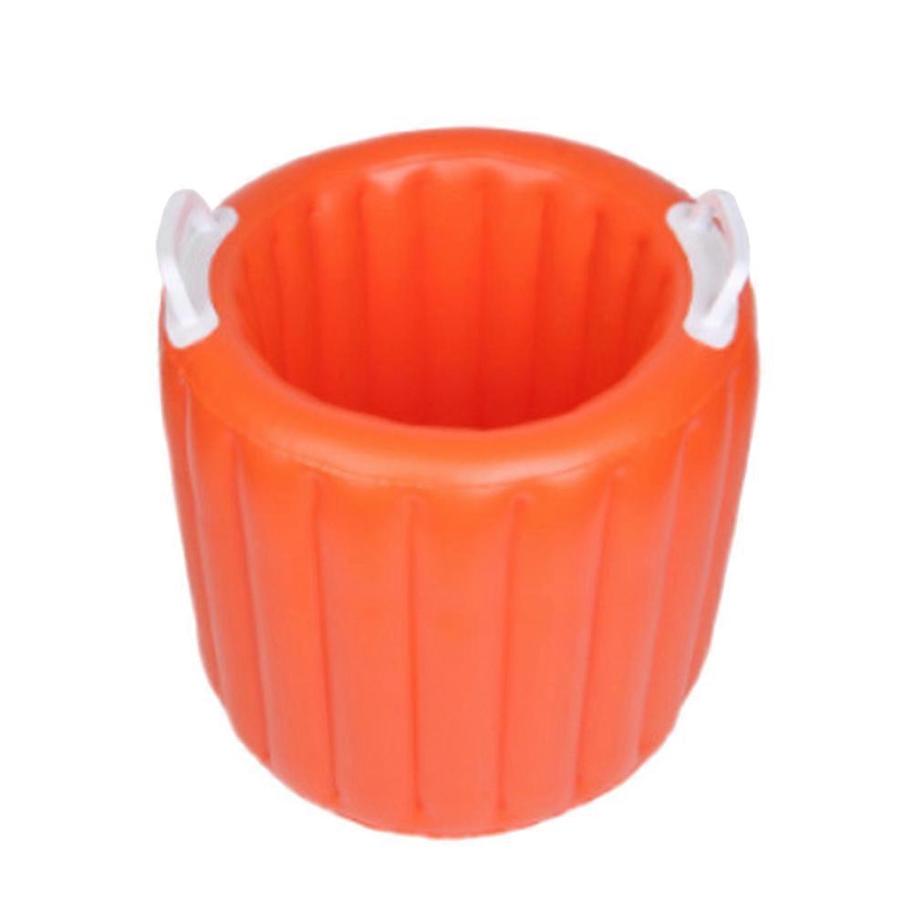 Inflatable Bucket for Storage Use Orange Foldable Ice Bucket Multi-Functional