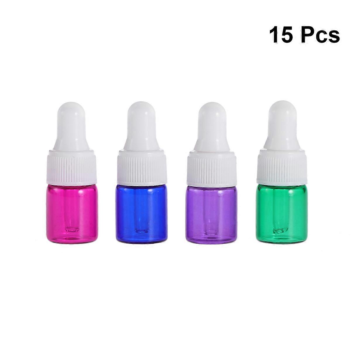 Essential Oil Glass Vials for Makeup Use 15Pcs Empty Dropper Bottles