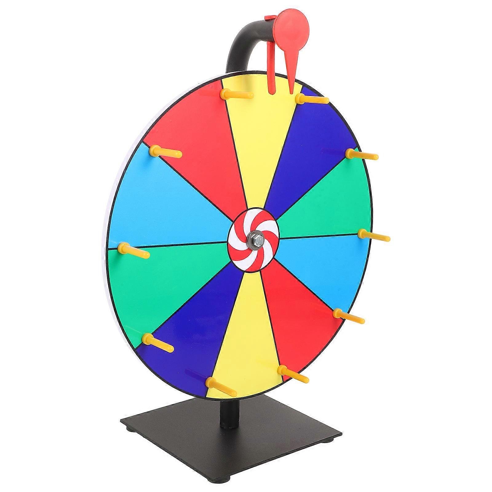 Rotating Award Wheel Desktop Tabletop Spinning Prizes Wheel for Parties Celebrations Game Nights Trade Shows with Construction 1Pack