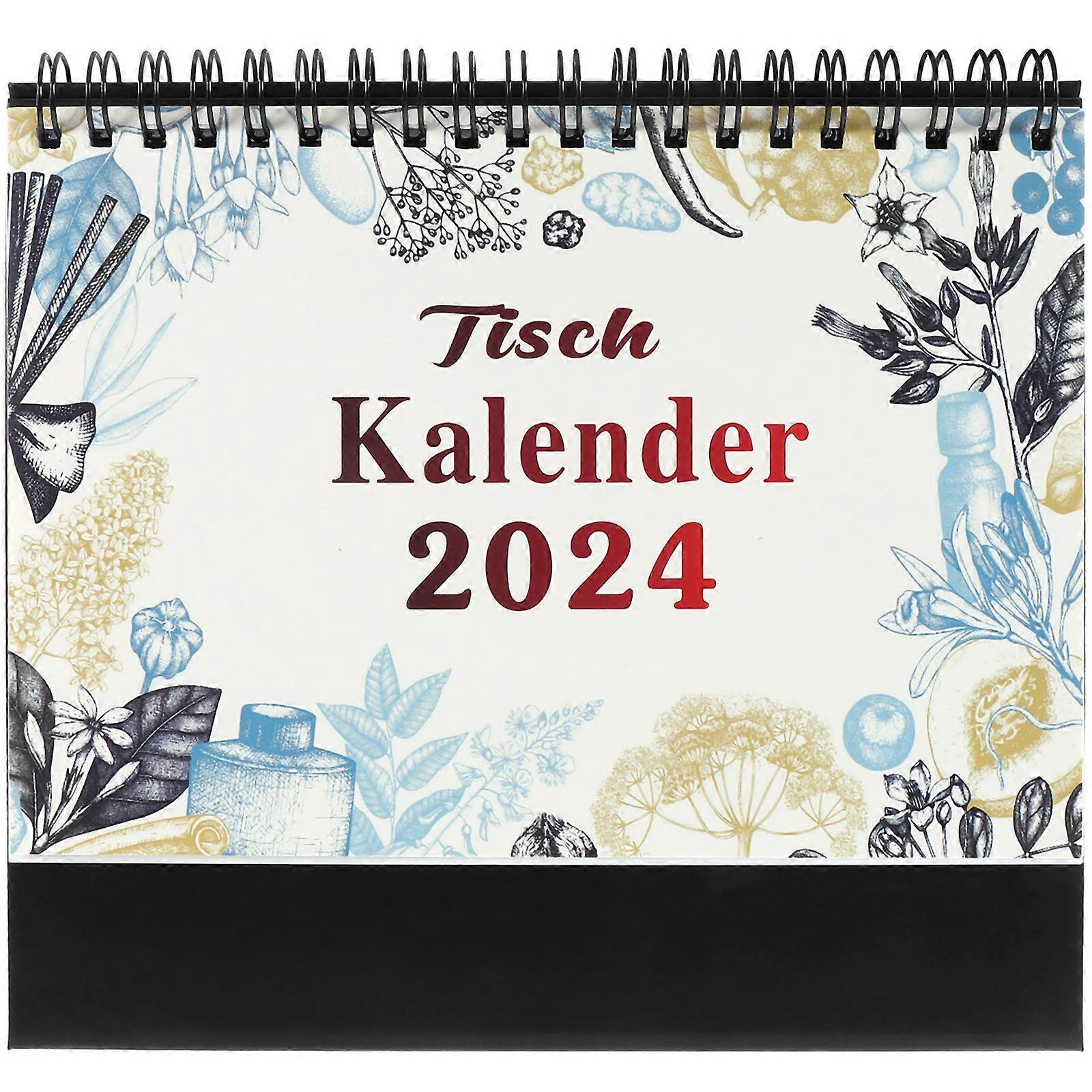 Time Management 5Pcs Desktop Standing Calendar Perfect For Students Home Decoration 2024 January To December Paper Material