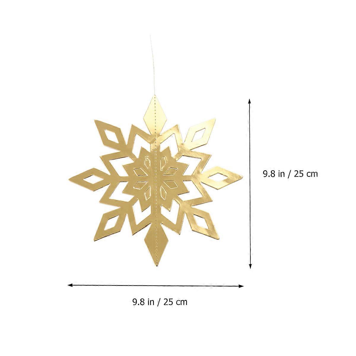 Snow Pendant 3D Paper Snowflake Shape Pendant for Decoration 6Pcs