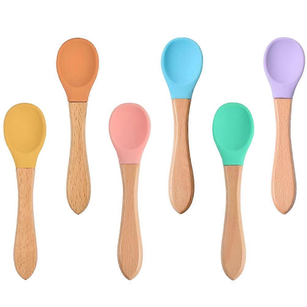 Practical Rice Spoons Silicone Baby Feeding Spoons 12Pcs Pack