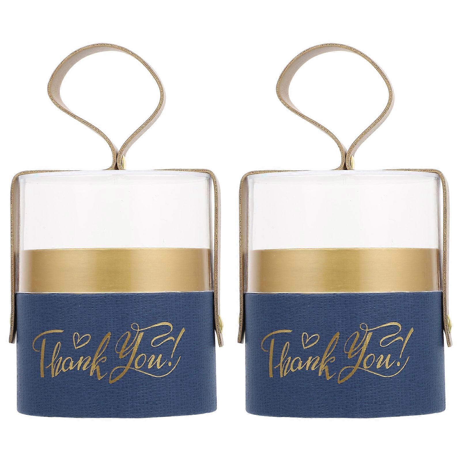 Transparent Lid Candy Box Cylinder for Portable Gift 4Pcs Pack