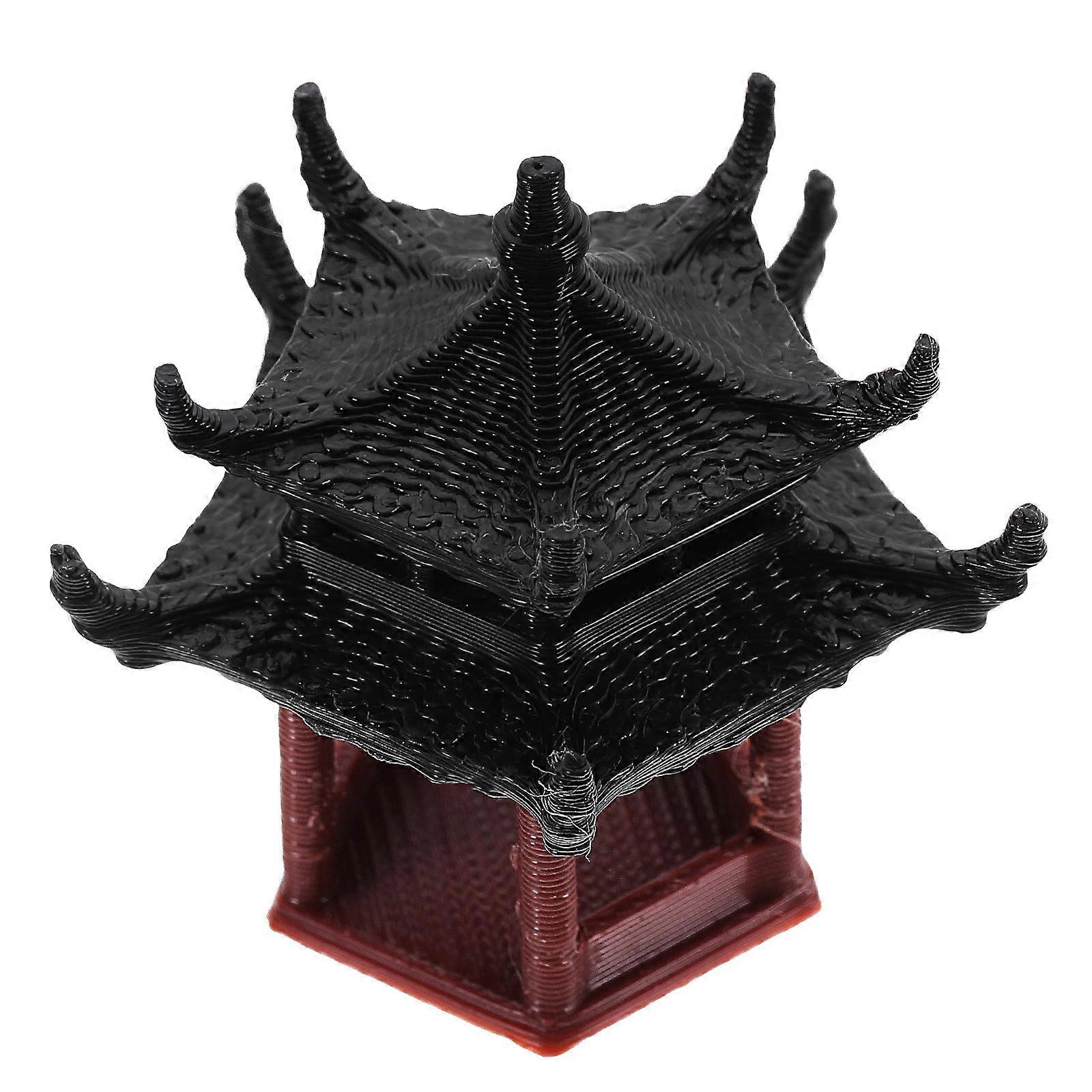 Zen Garden Accessories Mini Pavilion Statue for Decor 4Pcs