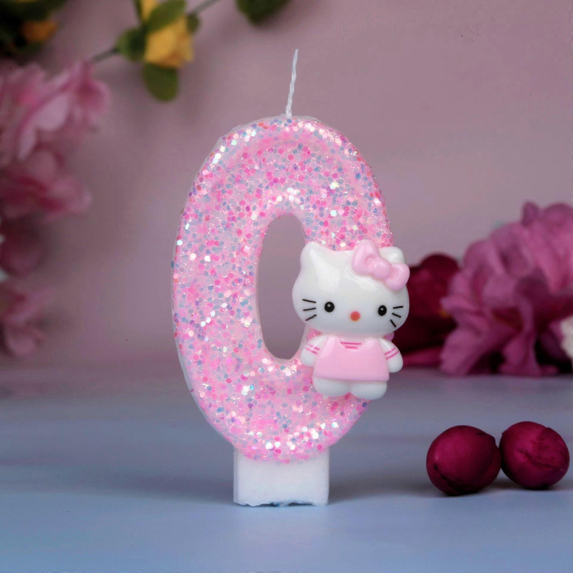 Décoration de gâteau d'anniversaire créative avec bougie numérique