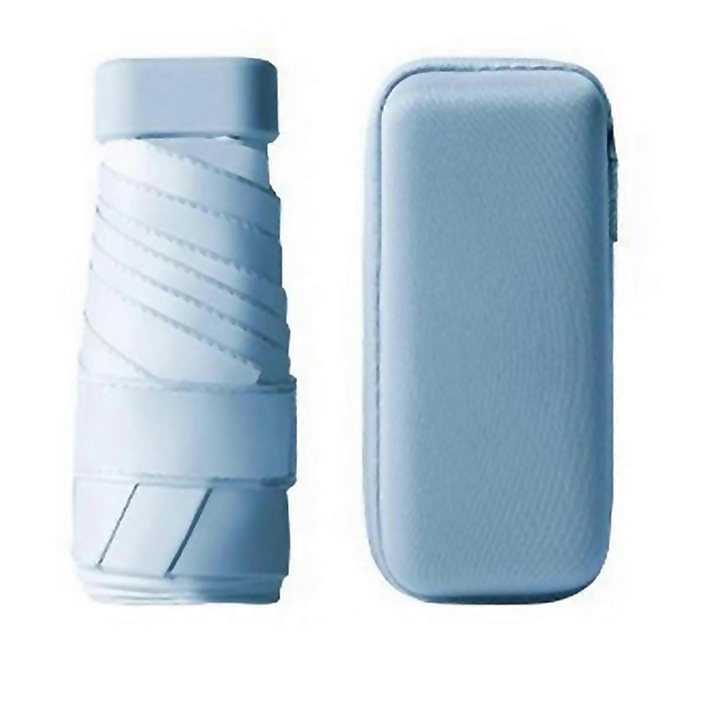 For Sixfold Card Umbrella Portable Pocket Capsule Umbrella Blue