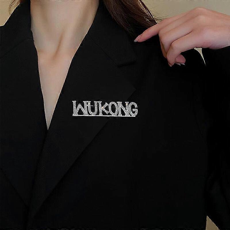 Goku γράμμα διαμάντι καρφίτσα αξεσουάρ προσωπικότητα μόδα αφρώδη διαμάντι ιδιοσυγκρασία ευέλικτο κοστούμι σακάκι διακόσμηση καρφίτσα 1