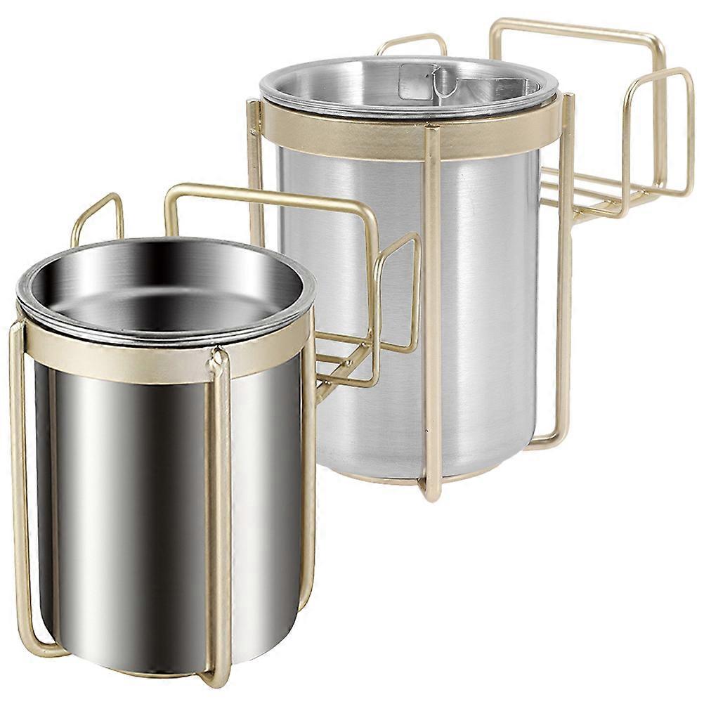 Ash Tray Wall Ash Container for Storage 2Pcs Stainless Steel