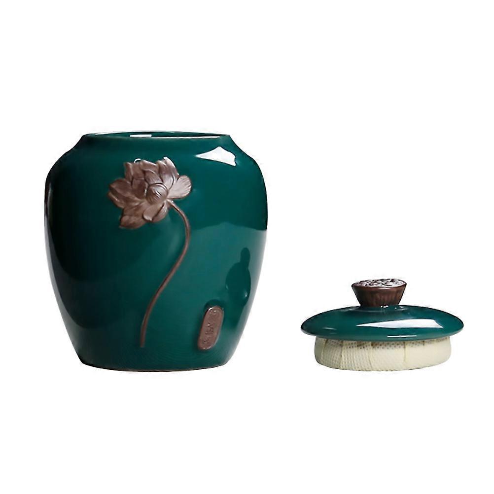 Tea Storage Container Green Canister for Storage Use 2Pcs Set