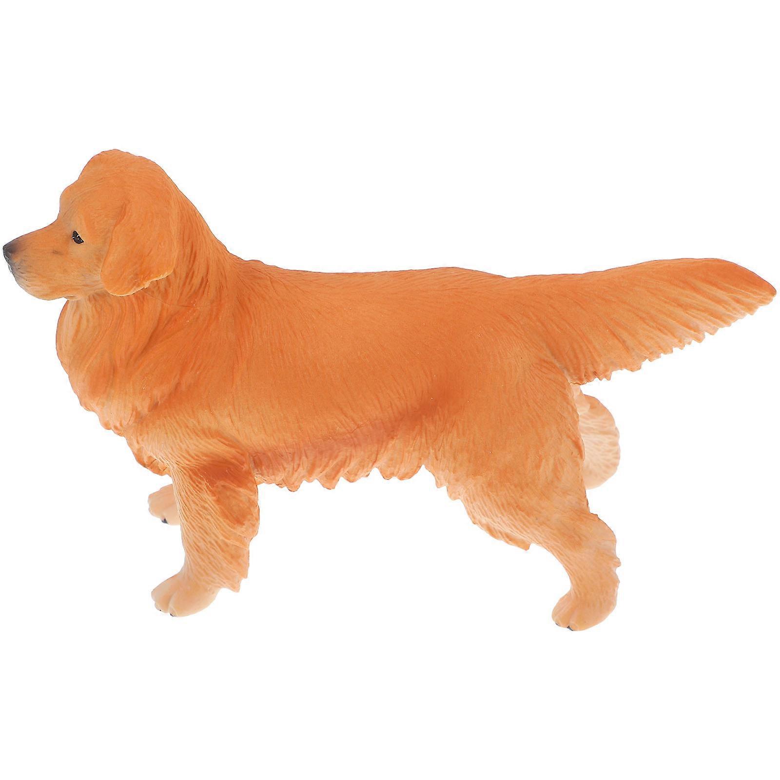 Simulation Dog Model Plastic Puppy Model for Playing 3Pcs Brown Set