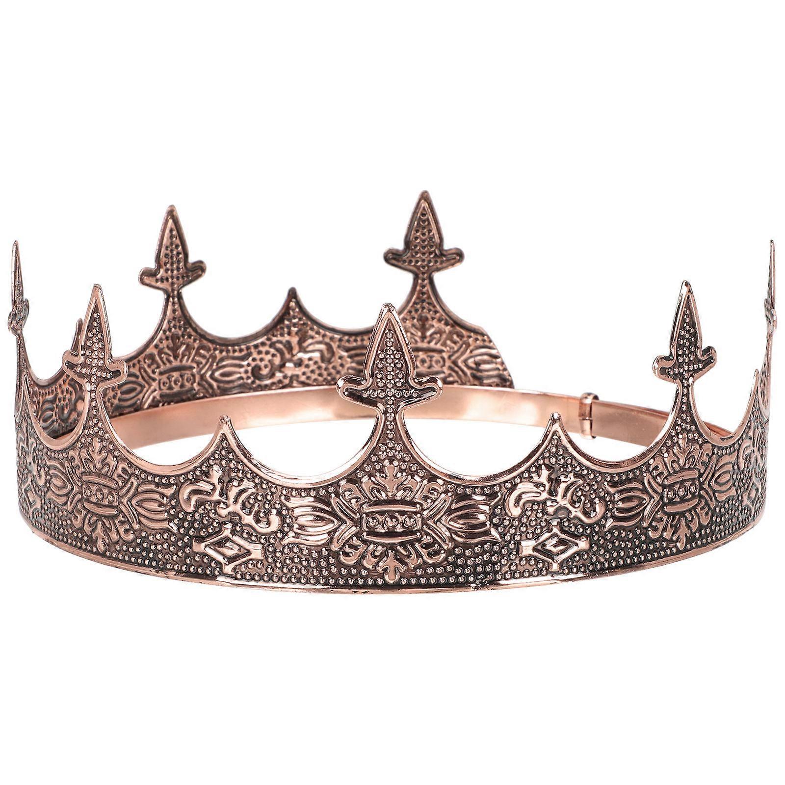Dark Brown Men Crown Decorative Hair Charm for Performance 4Pcs
