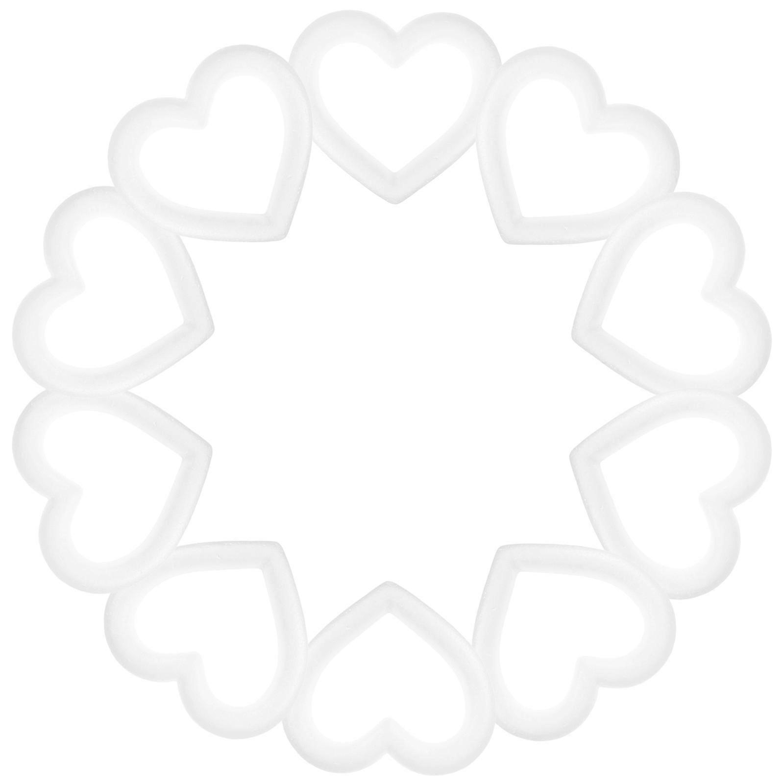 Foam Wreath Forms for Valentine's Day Decorations in White Color Suitable for Crafters 10Pcs