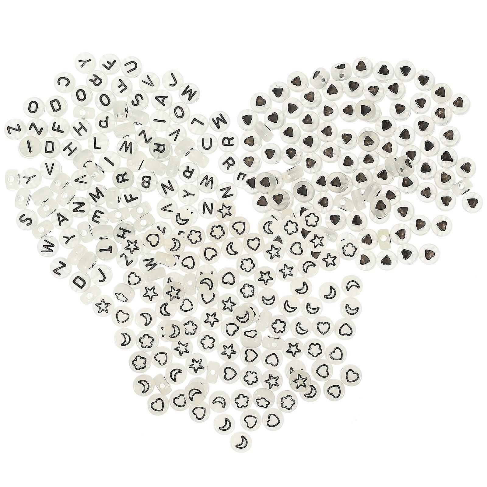 4Pcs Luminous Acrylic Beads DIY Jewelry Making Beads For Theme Activities Festivals And Home Decoration In Black Color With 0.7X0.7Cm Flat Round Shape