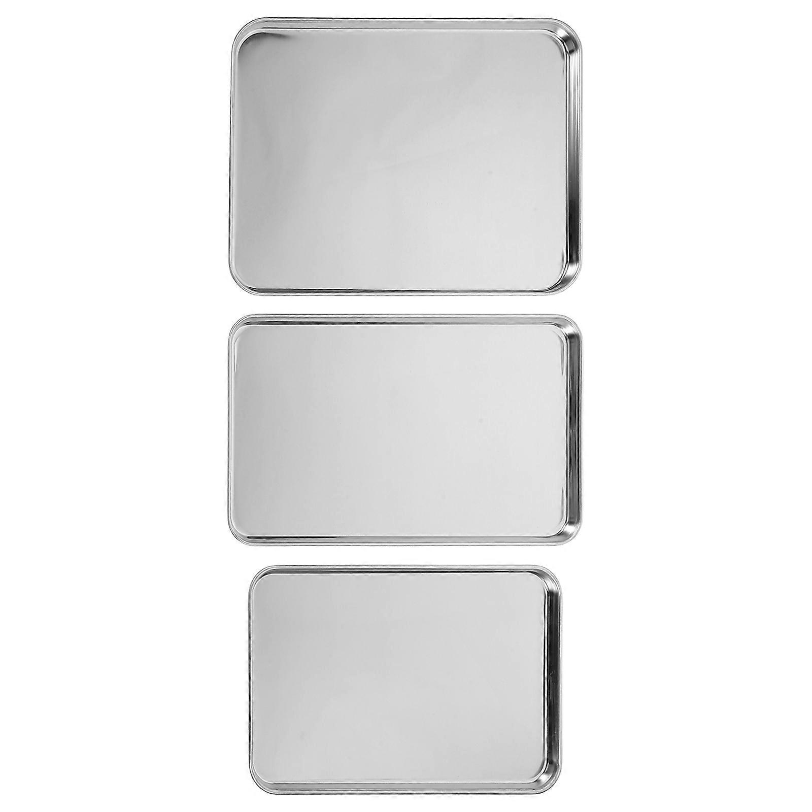 Rectangular Stainless Steel Serving Tray for Steaming 9Pcs Silver Trays