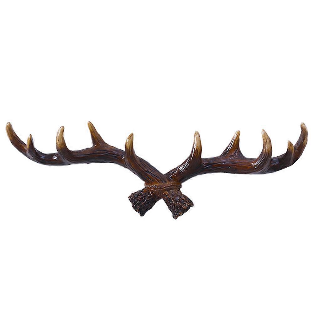 Hook for Wall Brown Resin Antler Rack for Hanging Coat 3Pcs Set