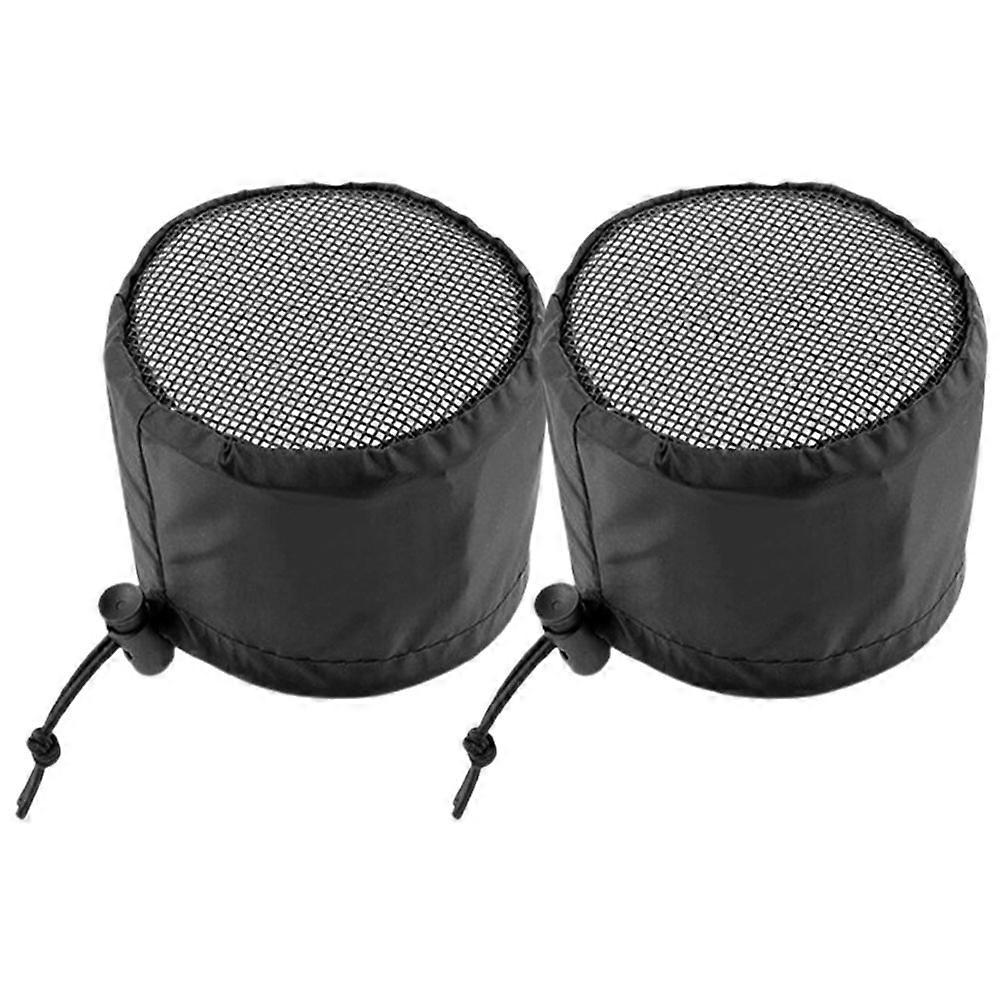 Black Grow Tent Vent Cover with Fixed Buckle 4Pcs Polyester Material