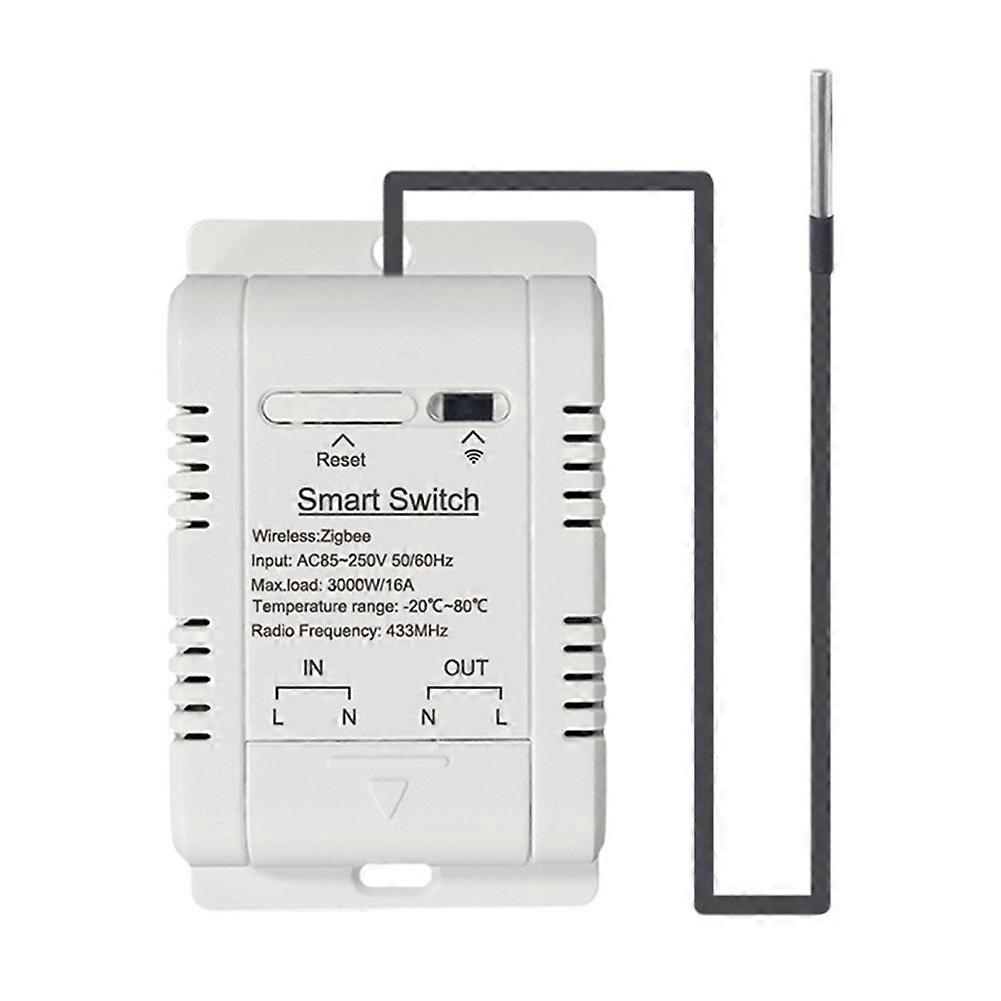 Tuya Zigbee Temperaturschalter 16A Smart Wireless Thermostat mit 2M Temperatursensor Unterstützt Voi