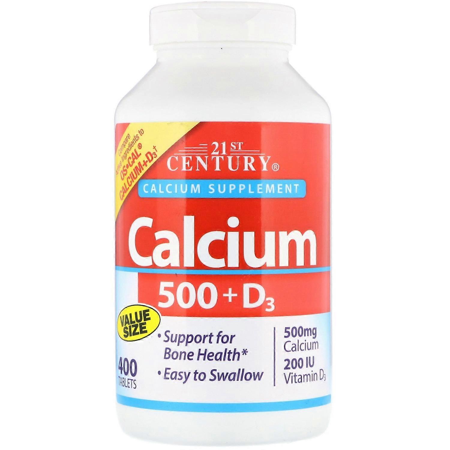 21st Century, Calcium 500 + D3, 400 Tablets