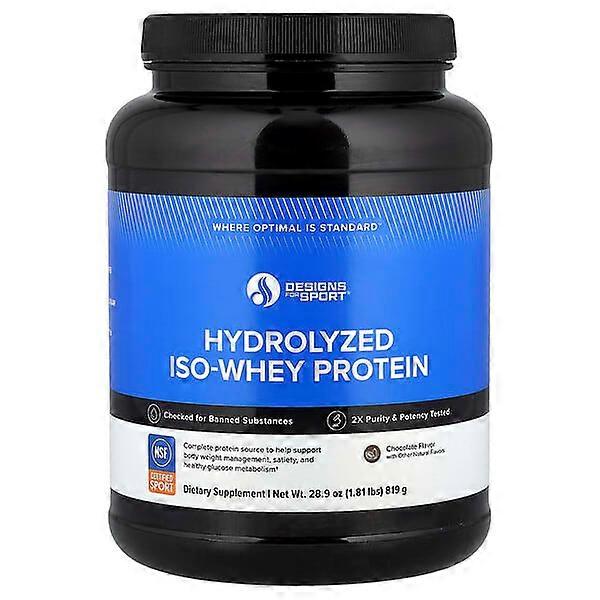 Designs For Health, Designs For SportÃÂÃÂÃÂÃÂÃÂÃÂÃÂÃÂ®, Hydrolyzed Iso-Whey Protein, Chocolate, 1.81 lb (819 g)