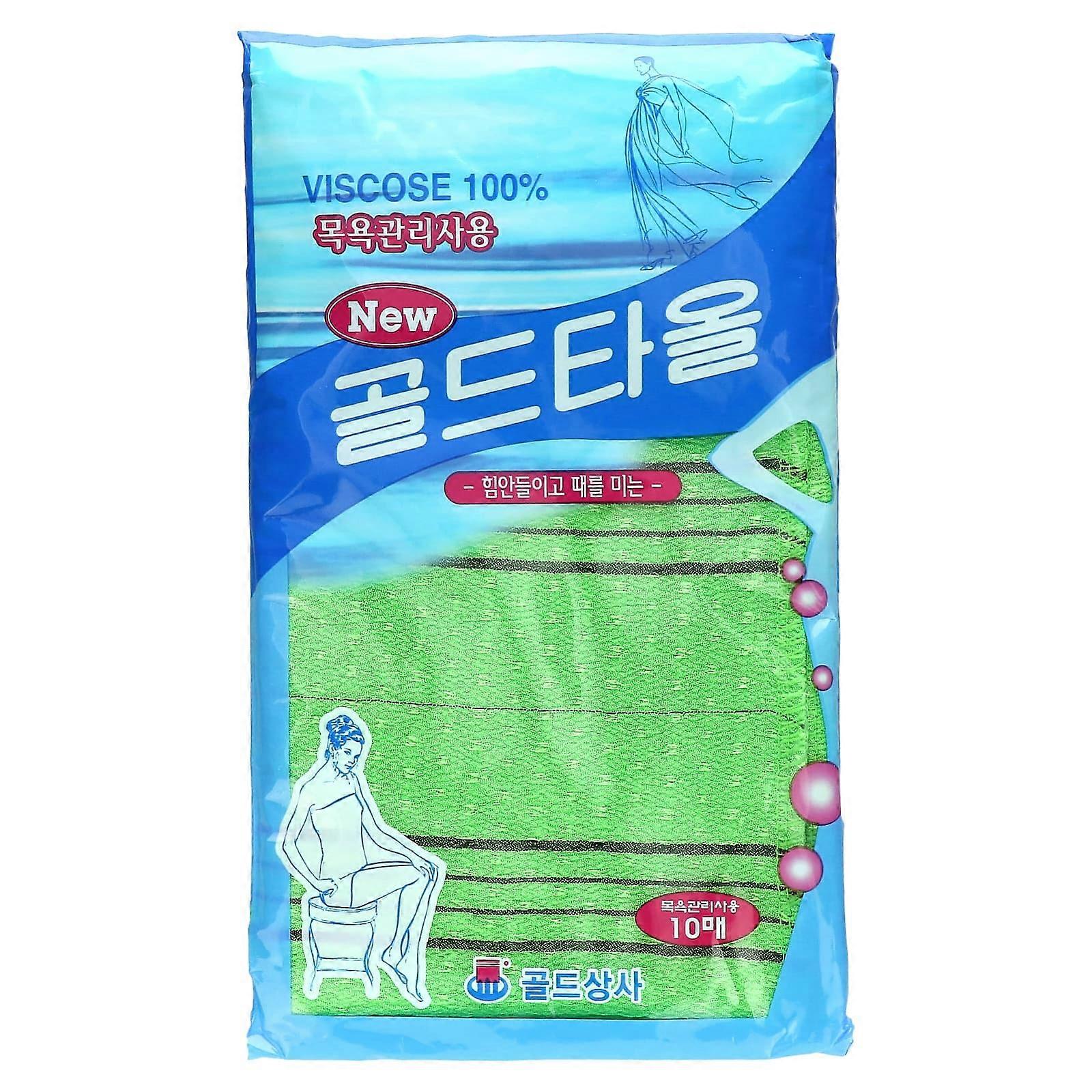 Exfoliating Towel, Green, 10 Count