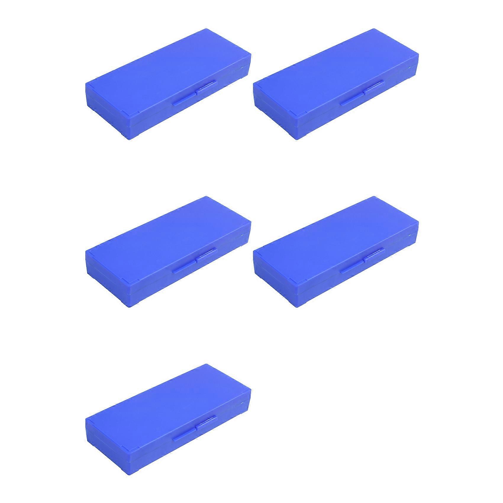 5X Plastic 50-Place Microslide Slide Microscope Box,Blue